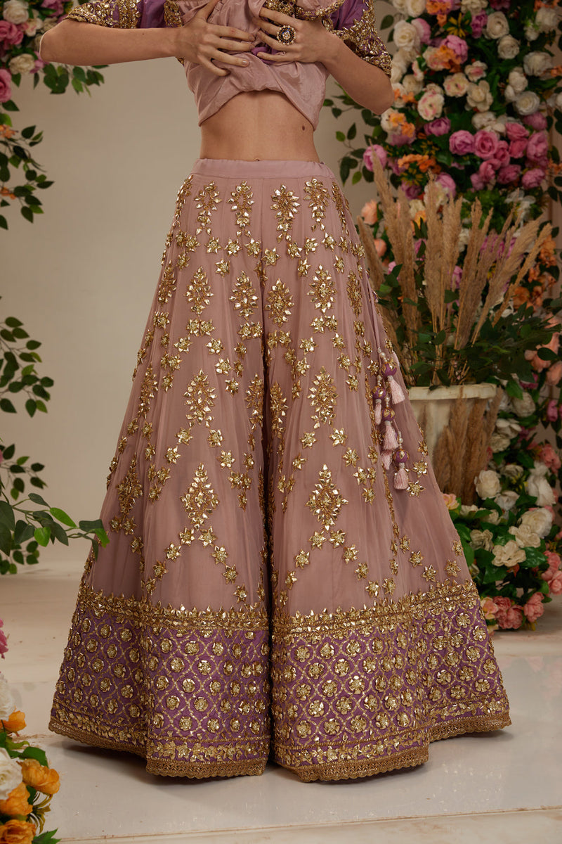 Lavender Kurta With Sharara And Dupatta