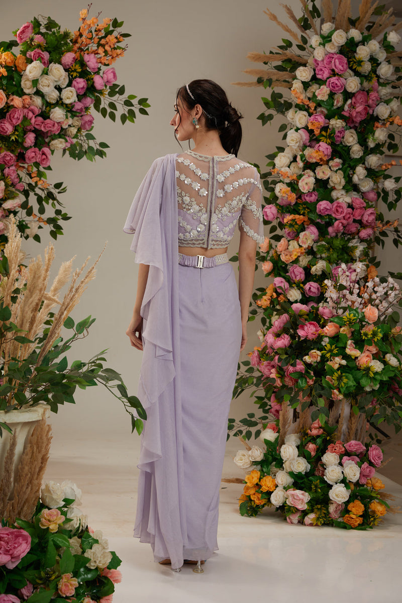 Mauve Saree Set
