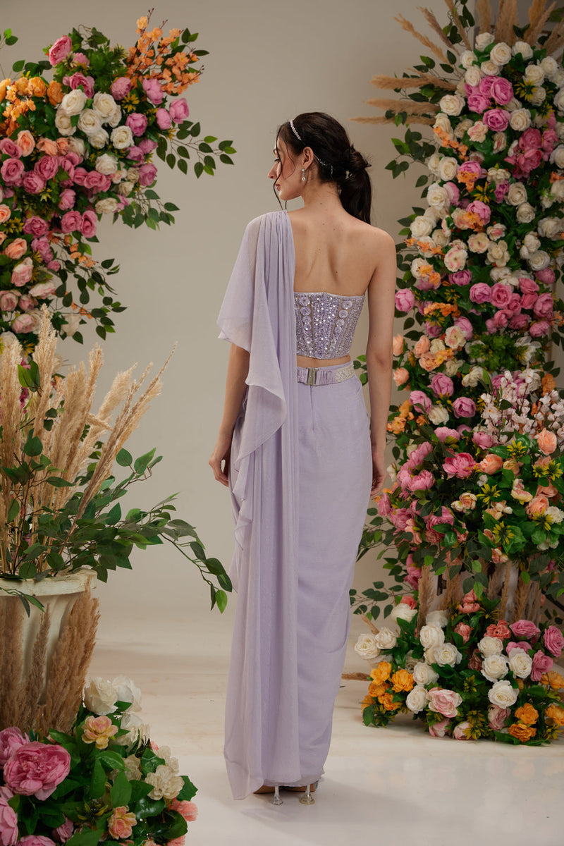 Mauve Saree Set