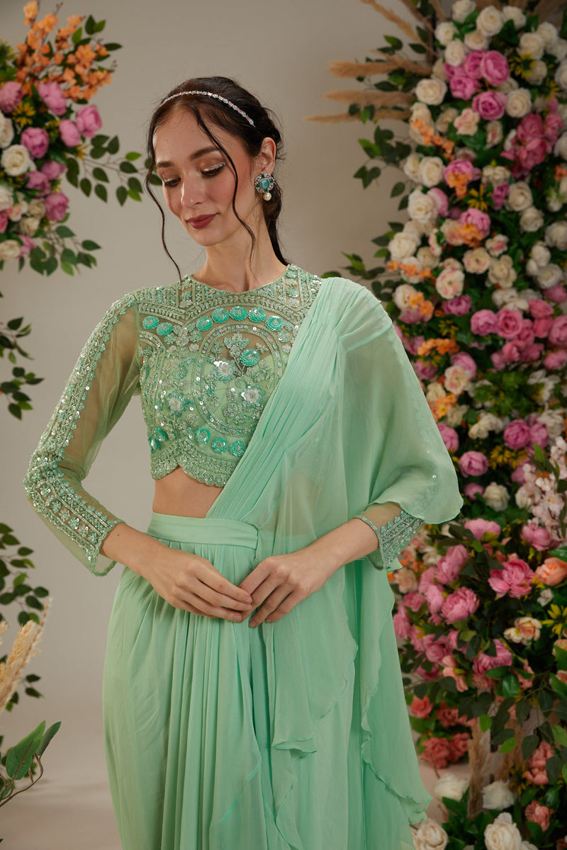Green Saree Set