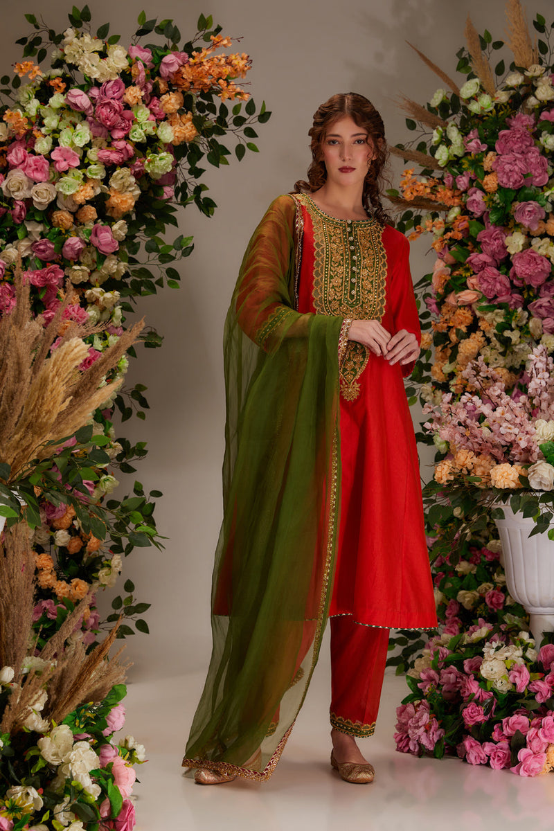 Orange Kurta Set