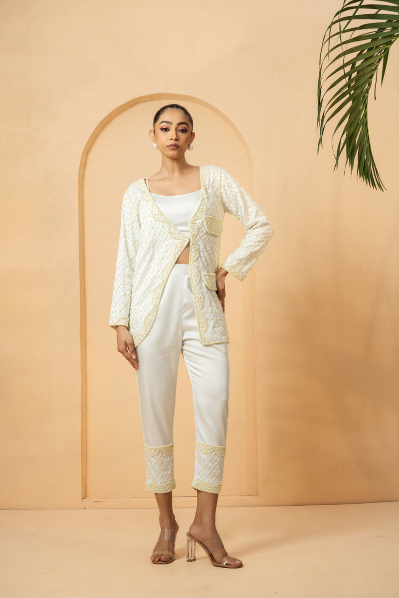 Ivory Embroidered Co-Ord Set