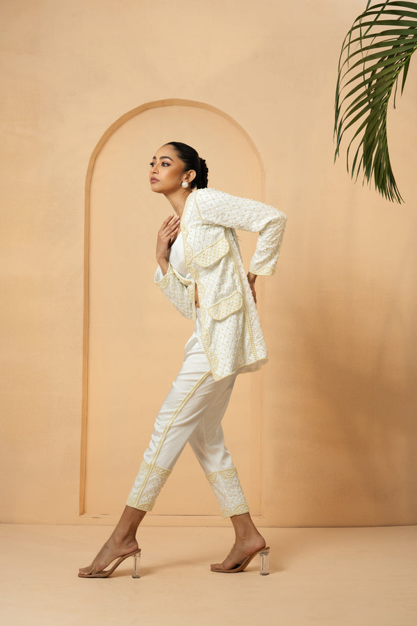 Ivory Embroidered Co-Ord Set