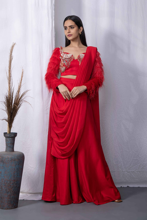 Alsouk Bralet Drape saree