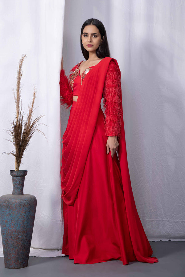 Alsouk Bralet Drape saree