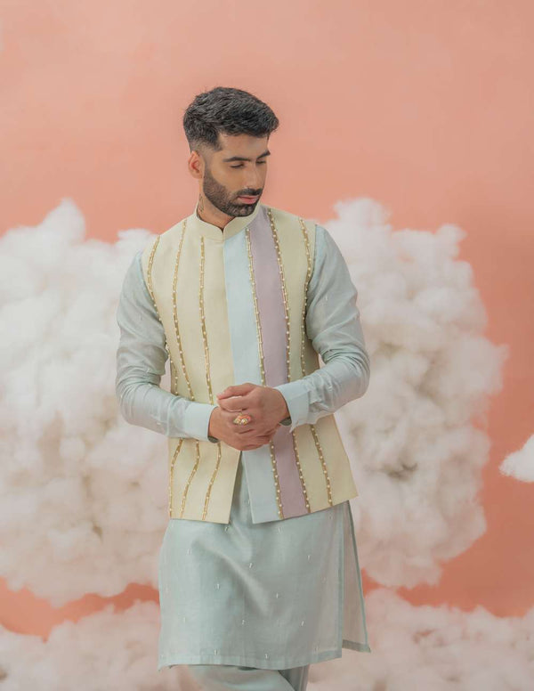 Cutpipe color block  Patch Bundi-Nehru Jacket only
