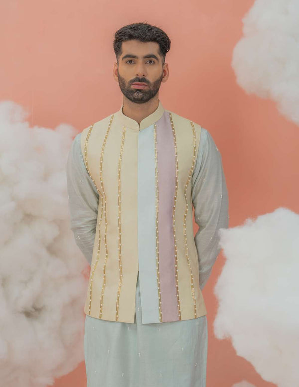 Cutpipe color block  Patch Bundi-Nehru Jacket only