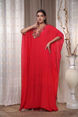 Red flowy kaftaan