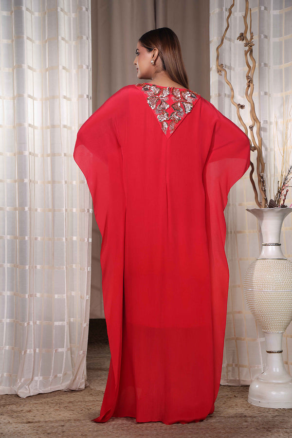 Red flowy kaftaan