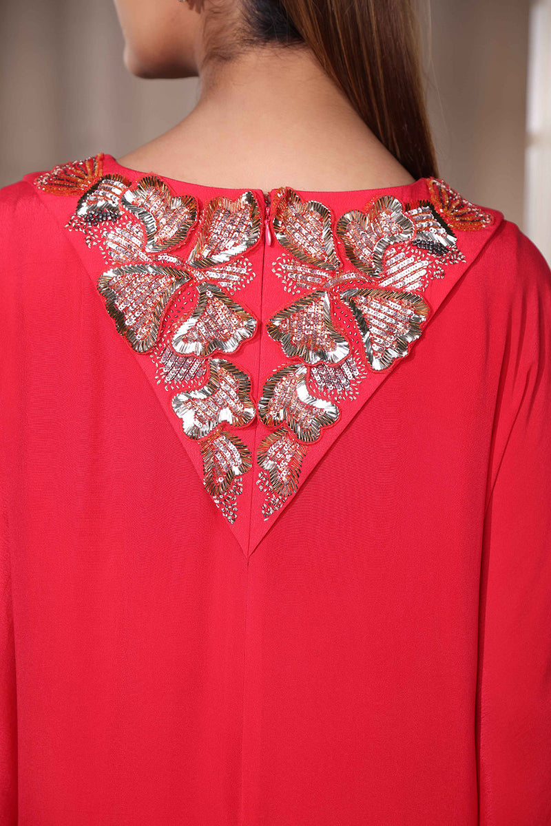 Red flowy kaftaan