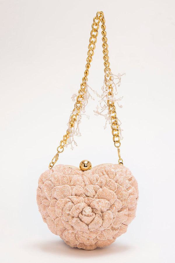 ISA BEADED HEART CLUTCH – BLUSH