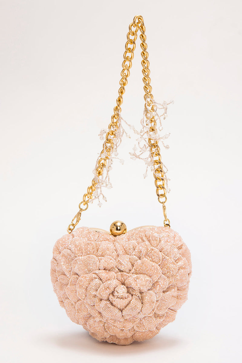 ISA BEADED HEART CLUTCH – BLUSH