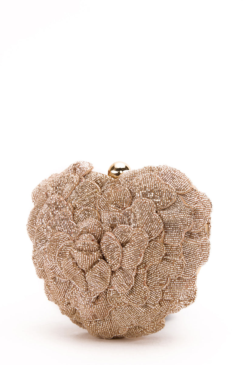 ISA BEADED HEART CLUTCH – ROSEGOLD