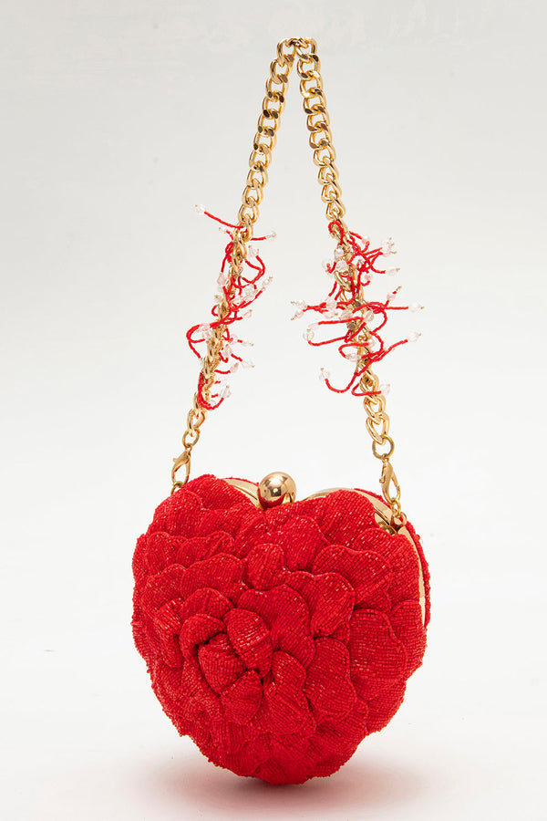 ISA BEADED HEART – BRIGHT CRIMSON
