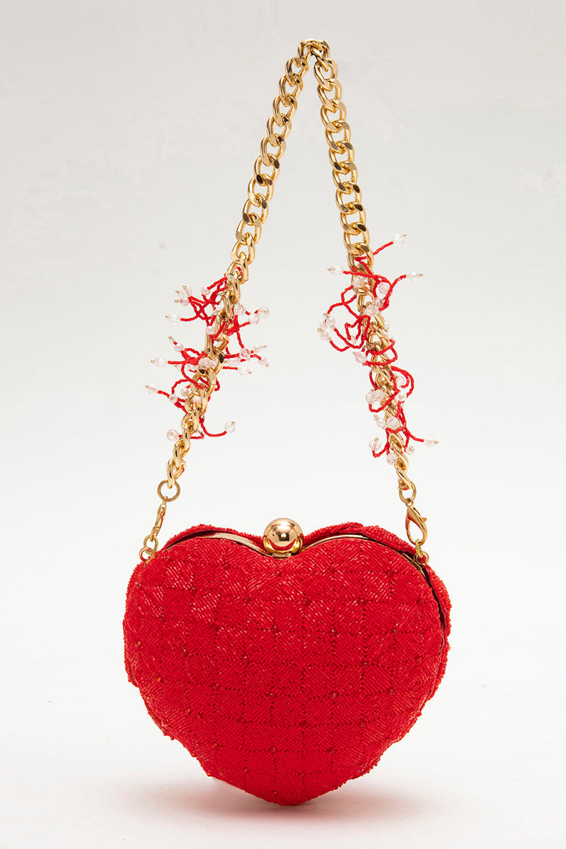 ISA BEADED HEART – BRIGHT CRIMSON