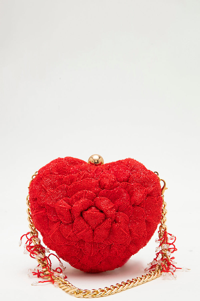 ISA BEADED HEART – BRIGHT CRIMSON