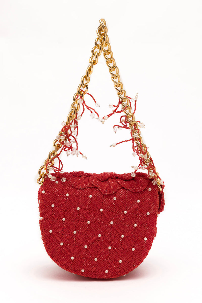 COCO BEADED MINI – CRIMZON RED