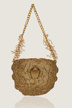 COCO MINI BEADED SLING – GOLD