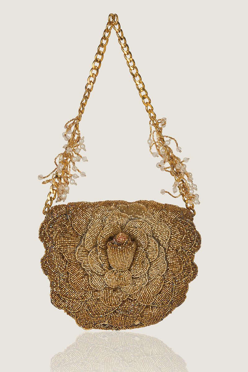 COCO MINI BEADED SLING – GOLD