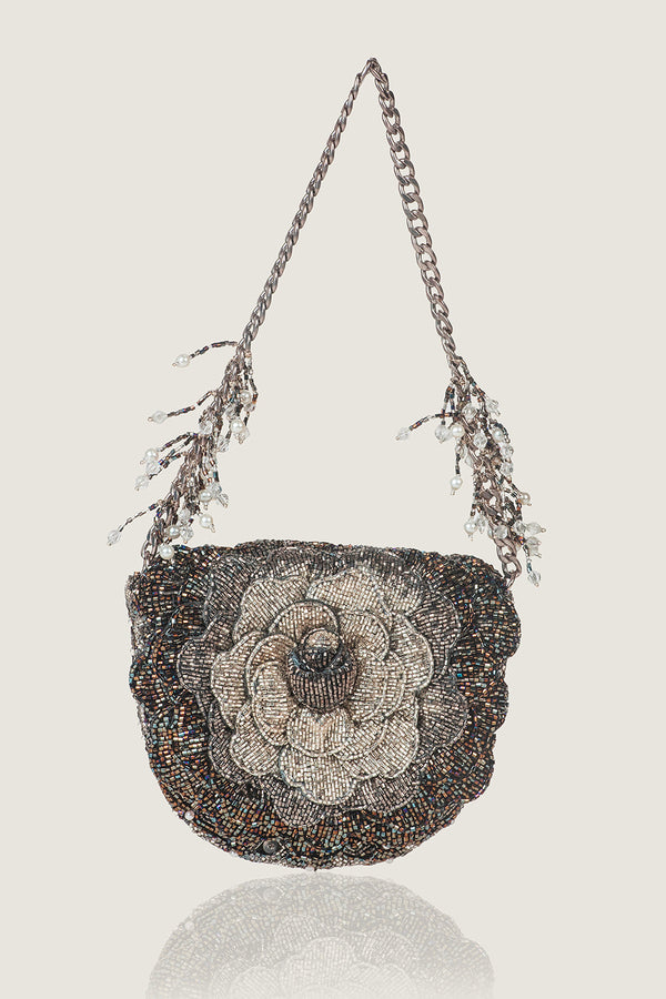 COCO MINI BEADED SLING – SILVER