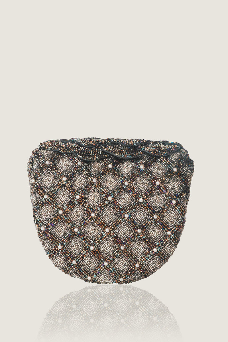 COCO MINI BEADED SLING – SILVER
