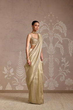 LIGHT GOLD SAREE SET