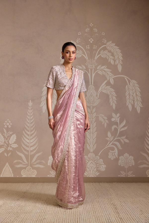 LILAC GOLD SAREE SET