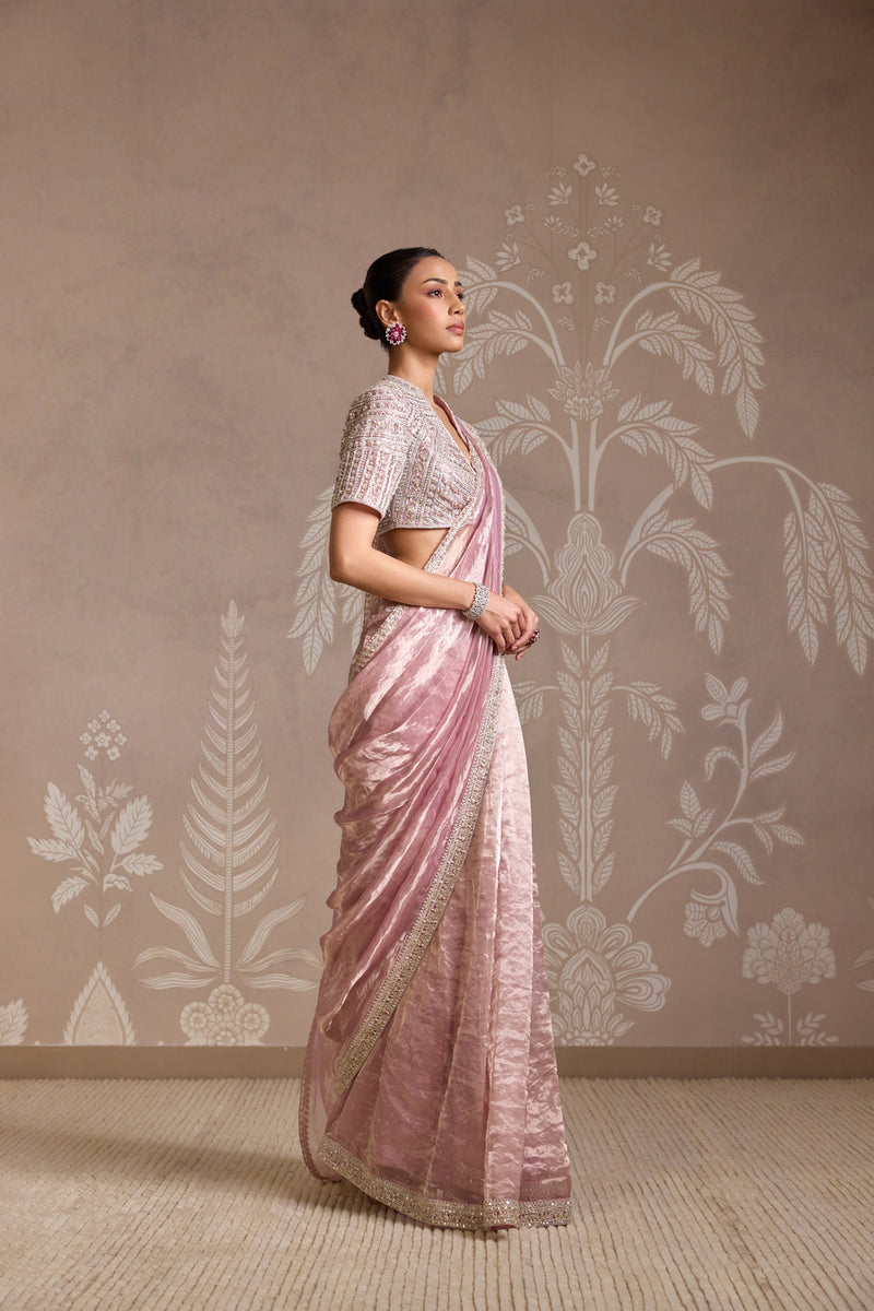 LILAC GOLD SAREE SET