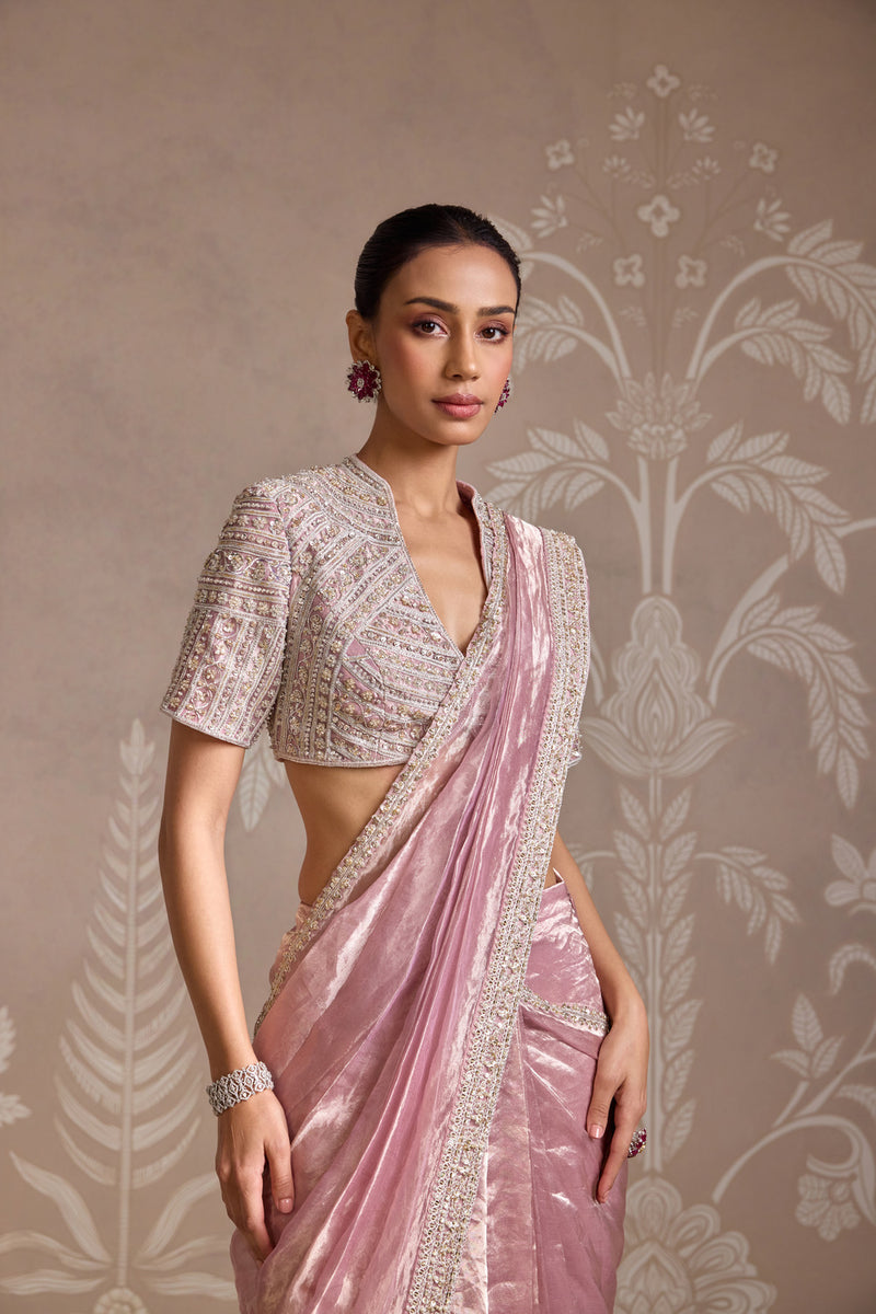 LILAC GOLD SAREE SET