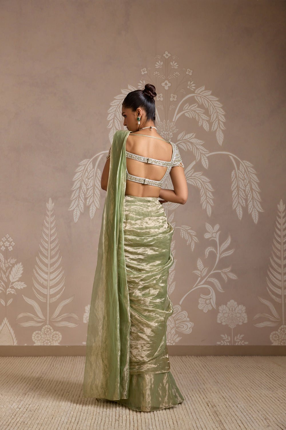 MINT GOLD SAREE SET