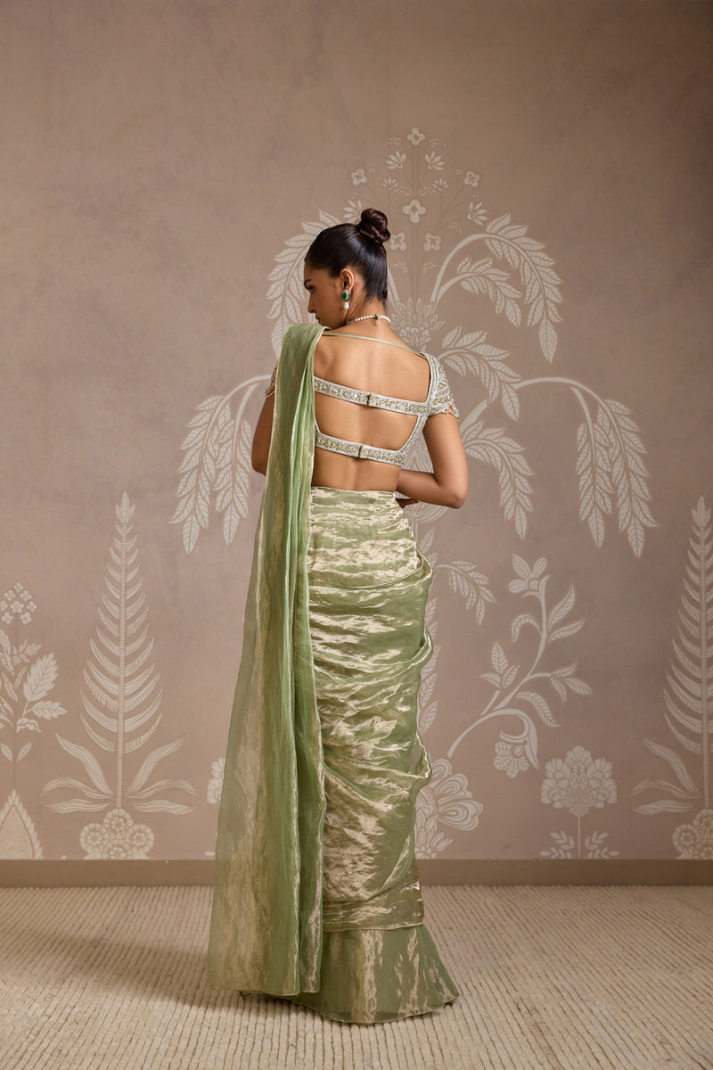 MINT GOLD SAREE SET