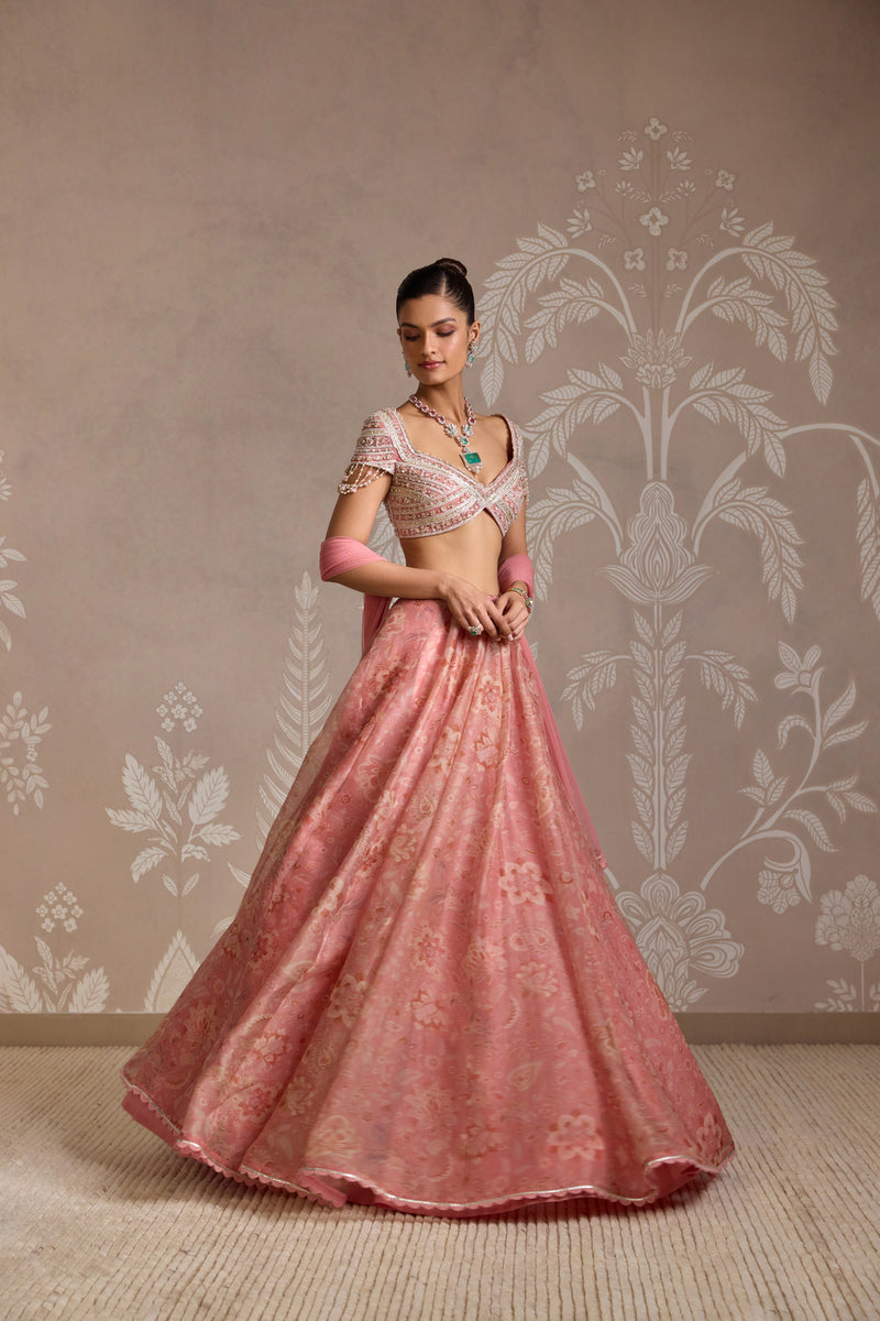 CORAL PRINT LEHENGA SET