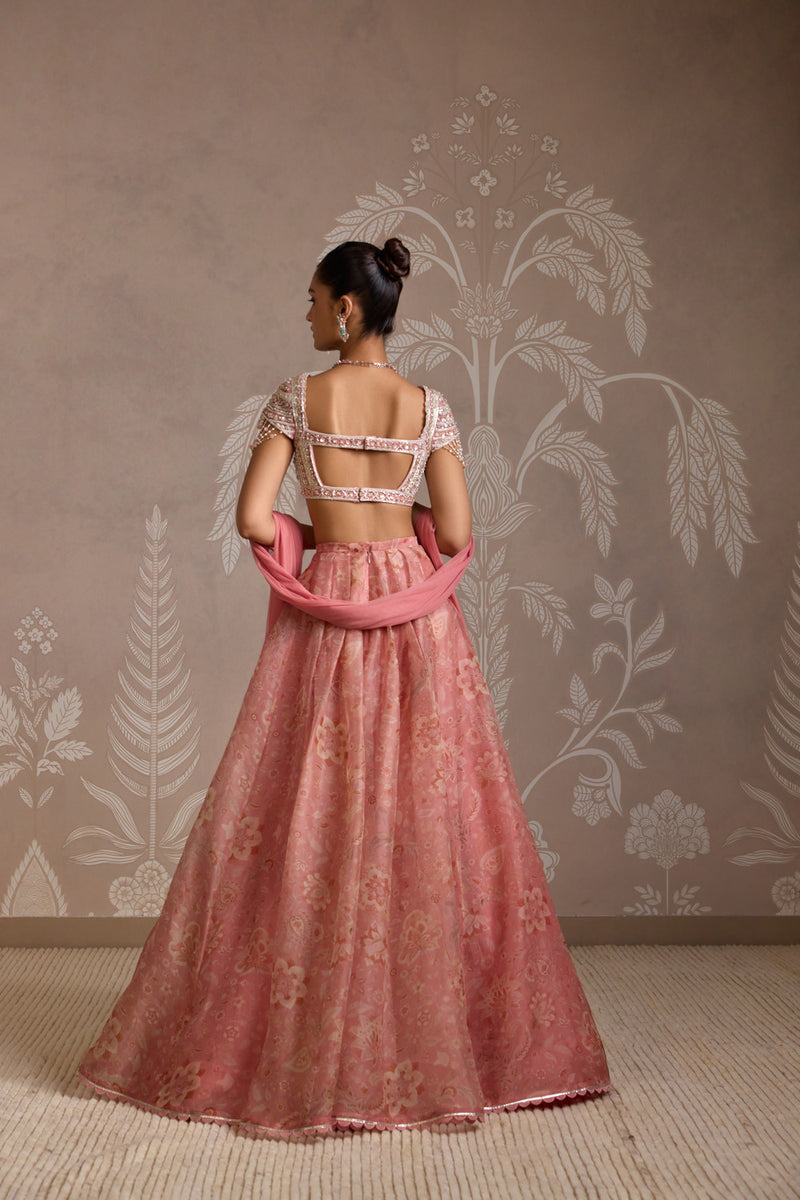 CORAL PRINT LEHENGA SET