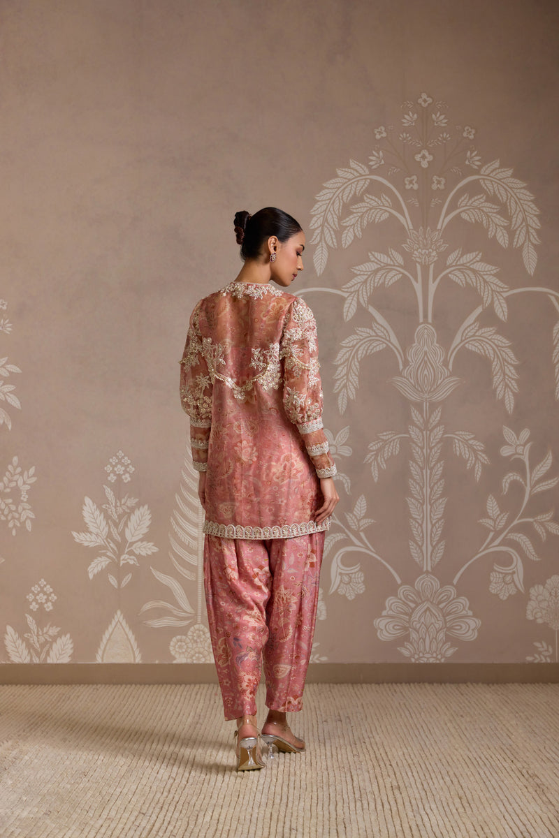 CORAL PRINT KURTA SET