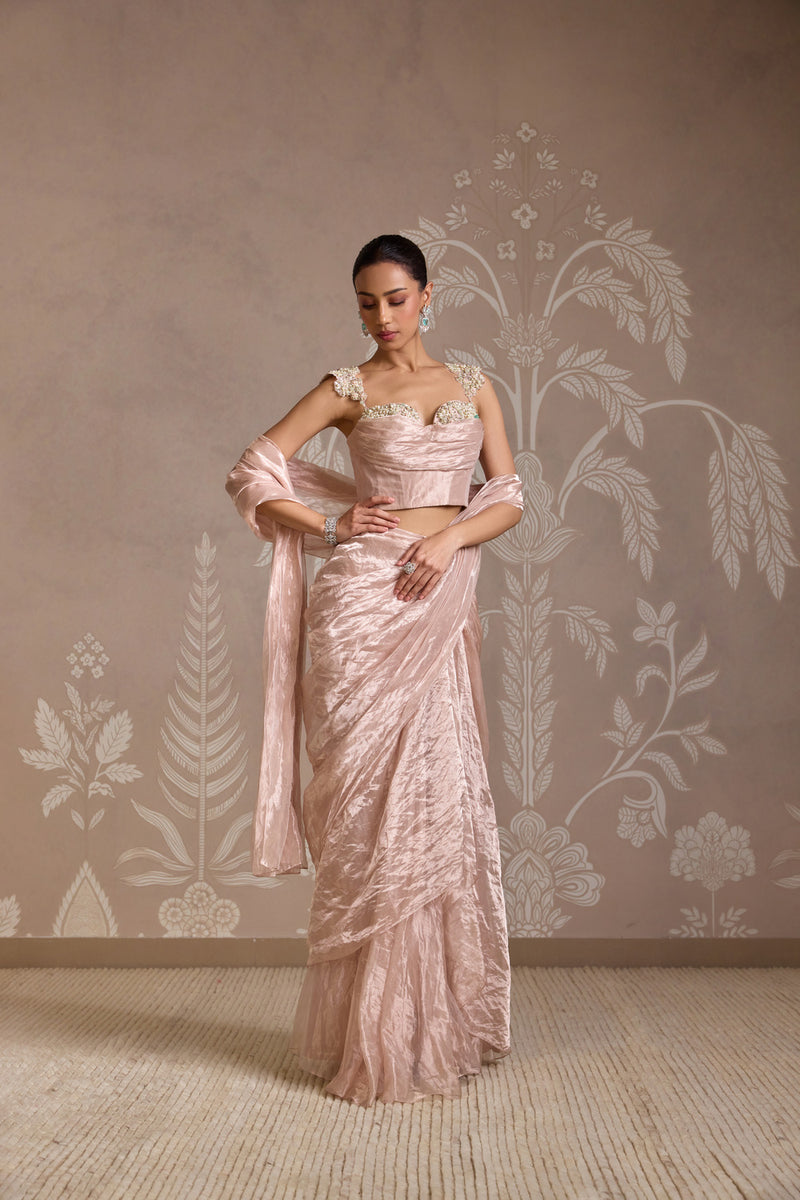 ROSE GOLD SAREE SET