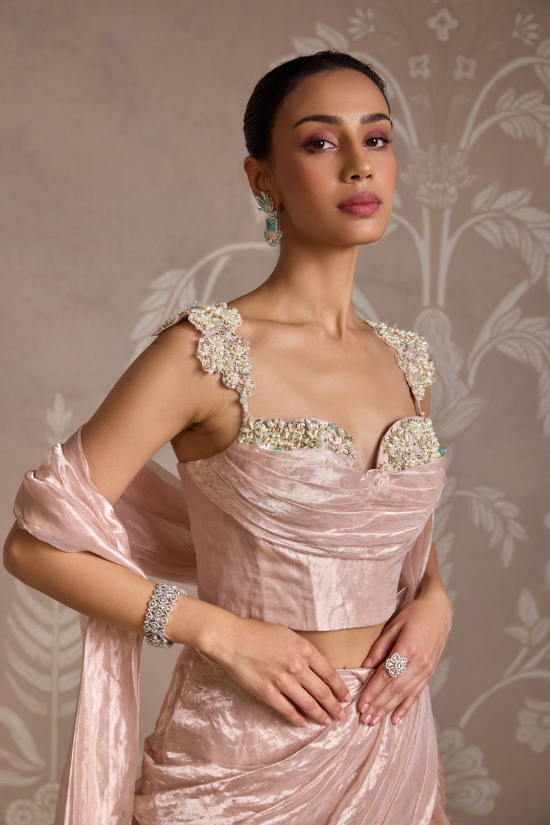 ROSE GOLD SAREE SET