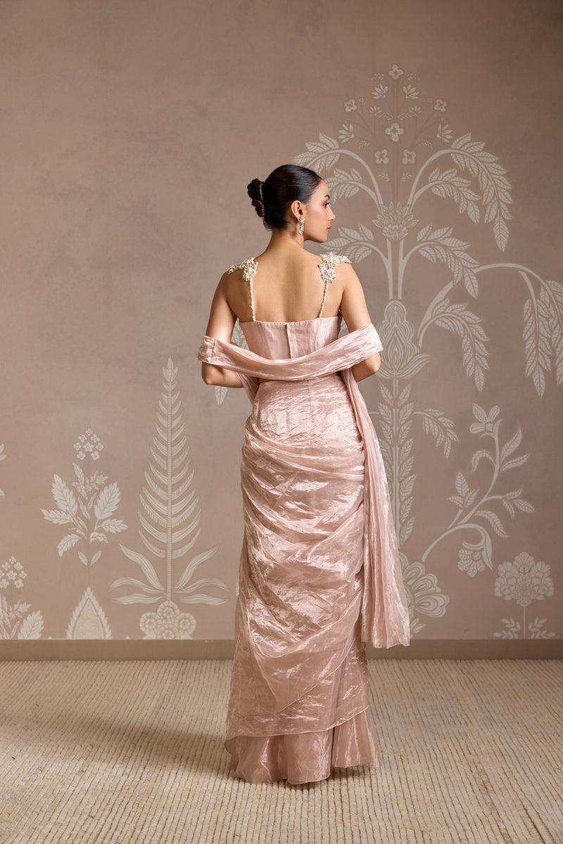 ROSE GOLD SAREE SET