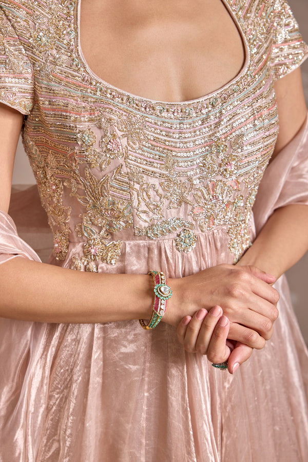 ROSE GOLD ANARKALI SET