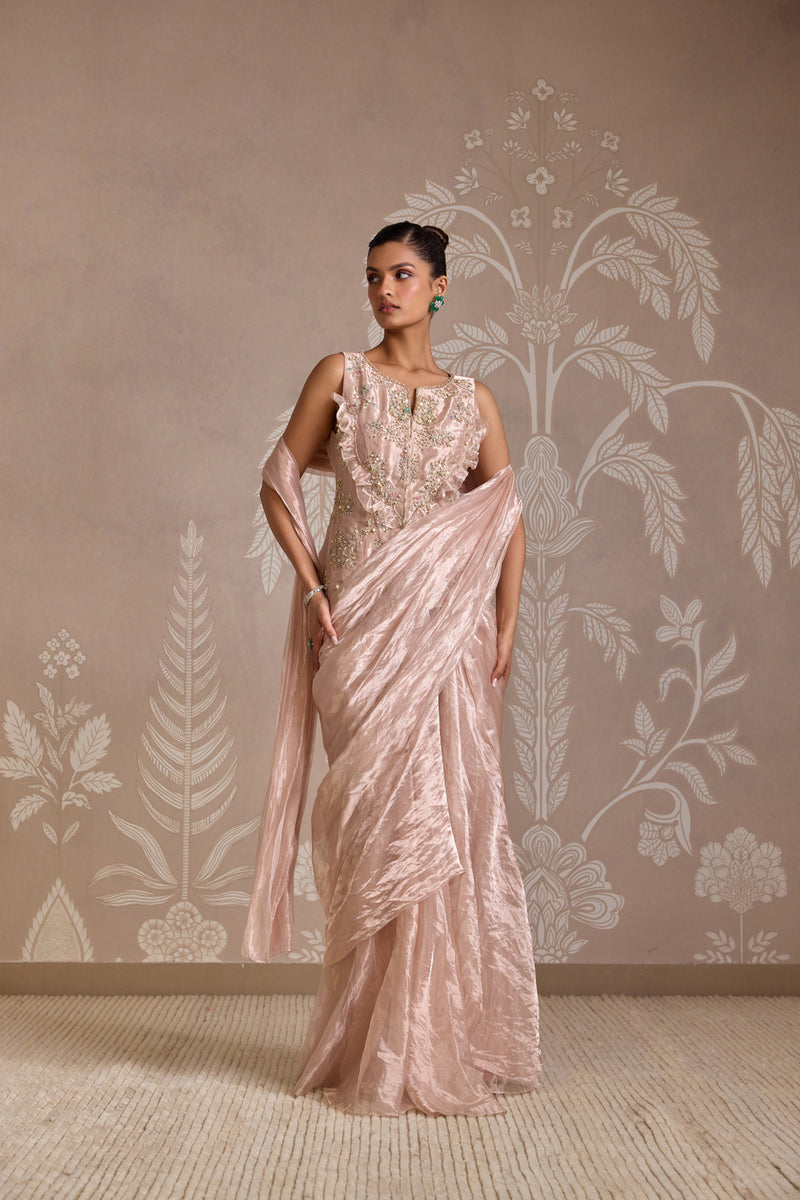 ROSE GOLD SAREE SET