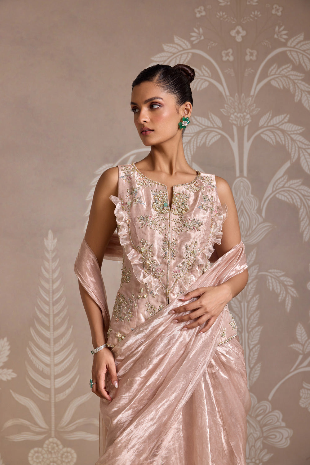 ROSE GOLD SAREE SET