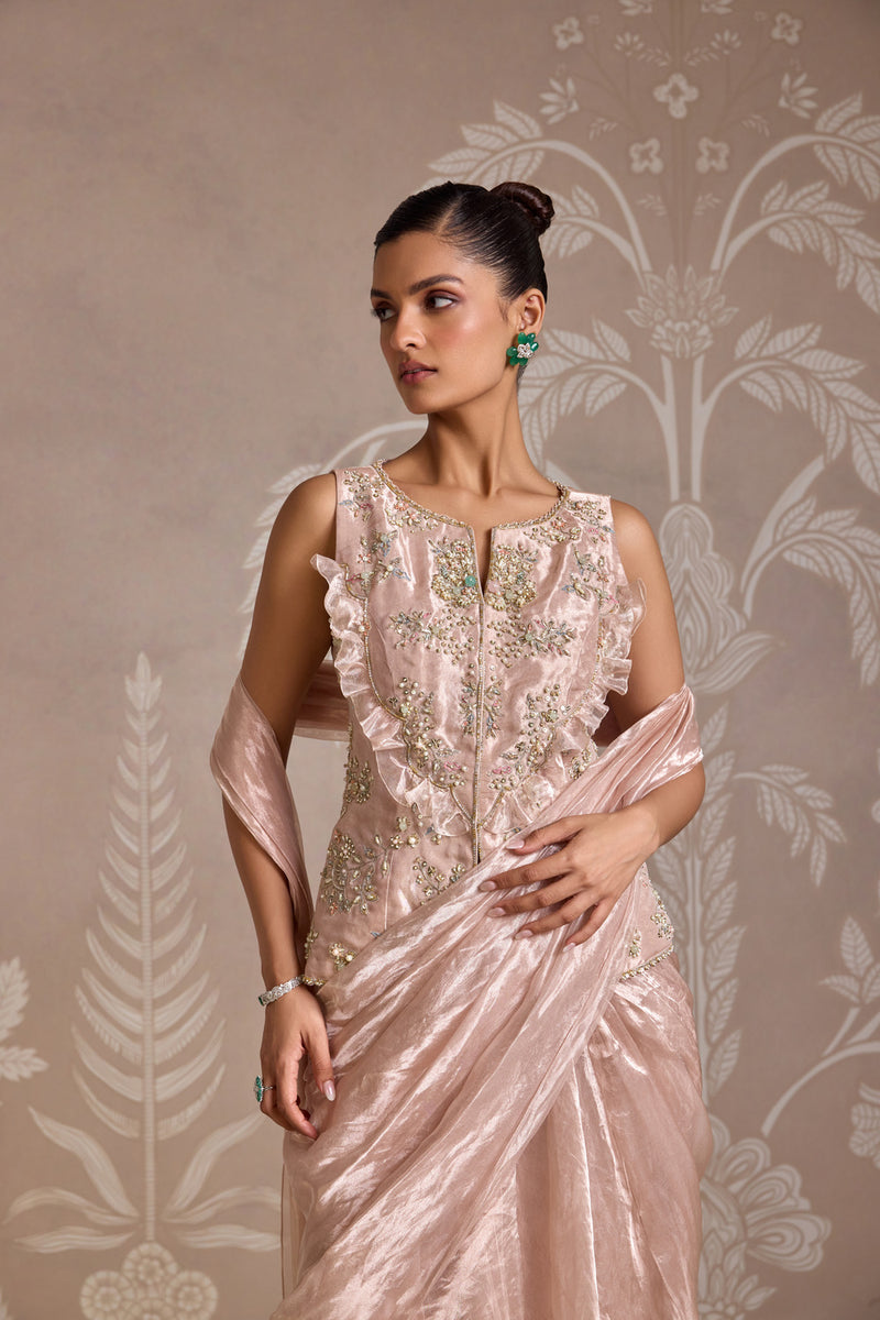 ROSE GOLD SAREE SET