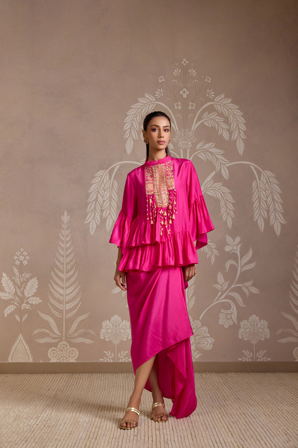 BRIGHT FUCSHIA SKIRT SET