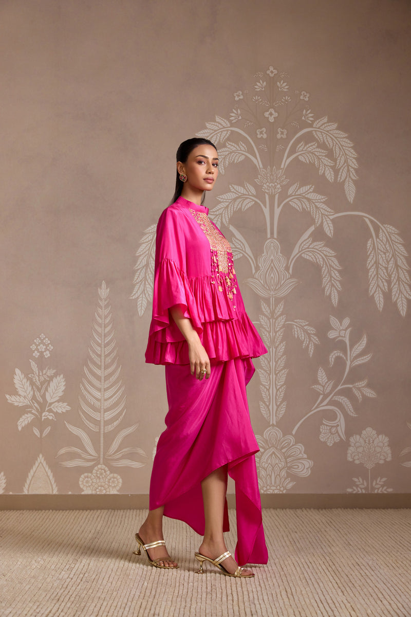 BRIGHT FUCSHIA SKIRT SET
