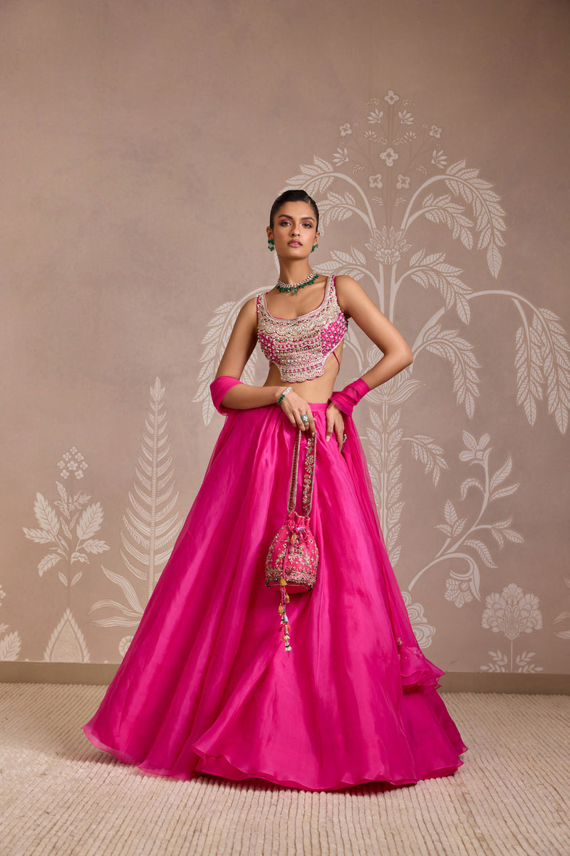 BRIGHT FUCSHIA LEHENGA SET