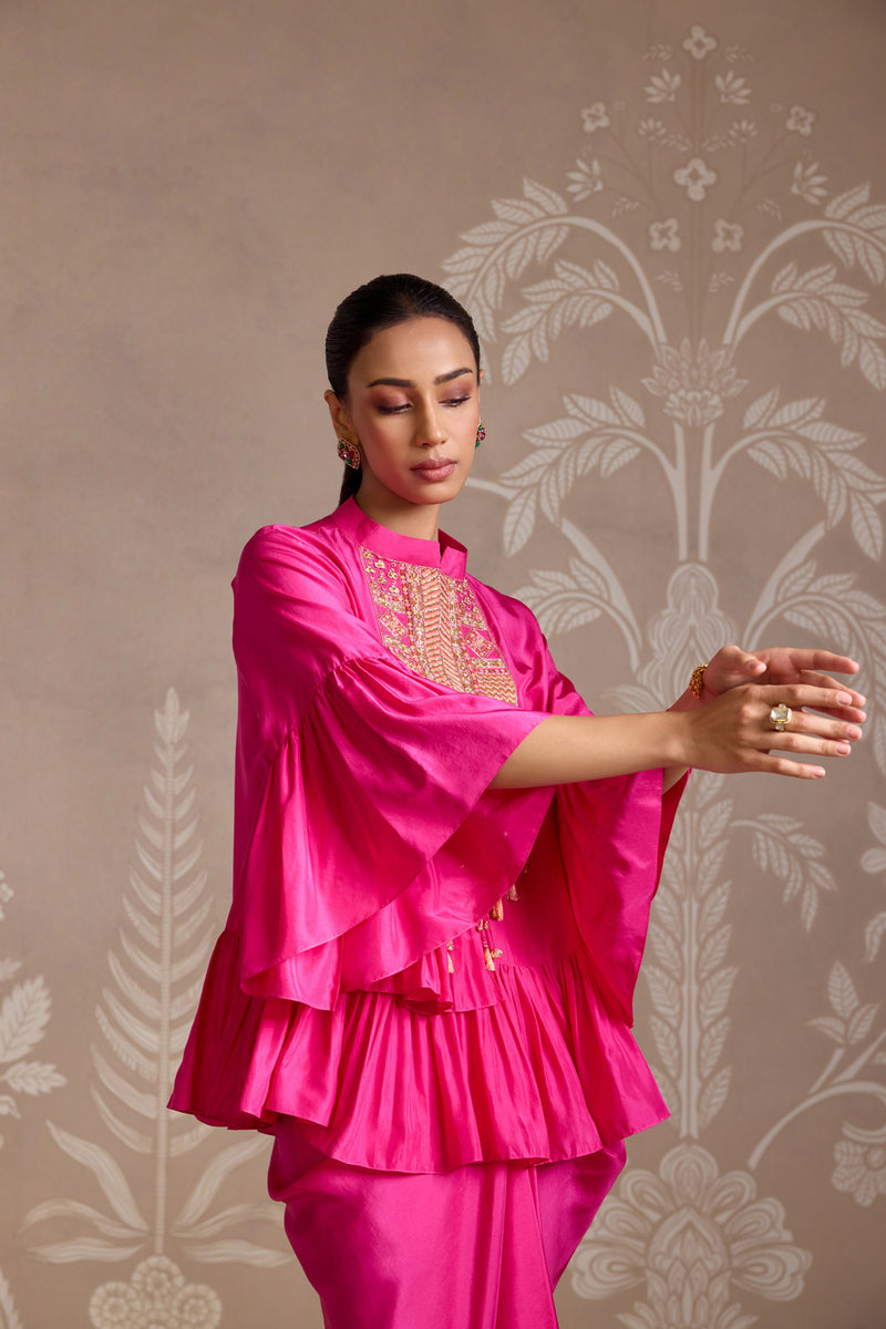 BRIGHT FUCSHIA SKIRT SET