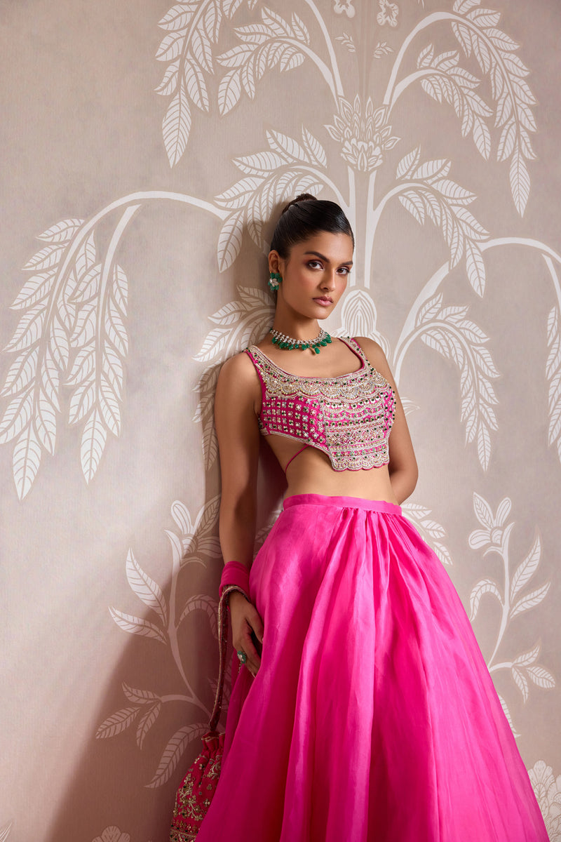 BRIGHT FUCSHIA LEHENGA SET