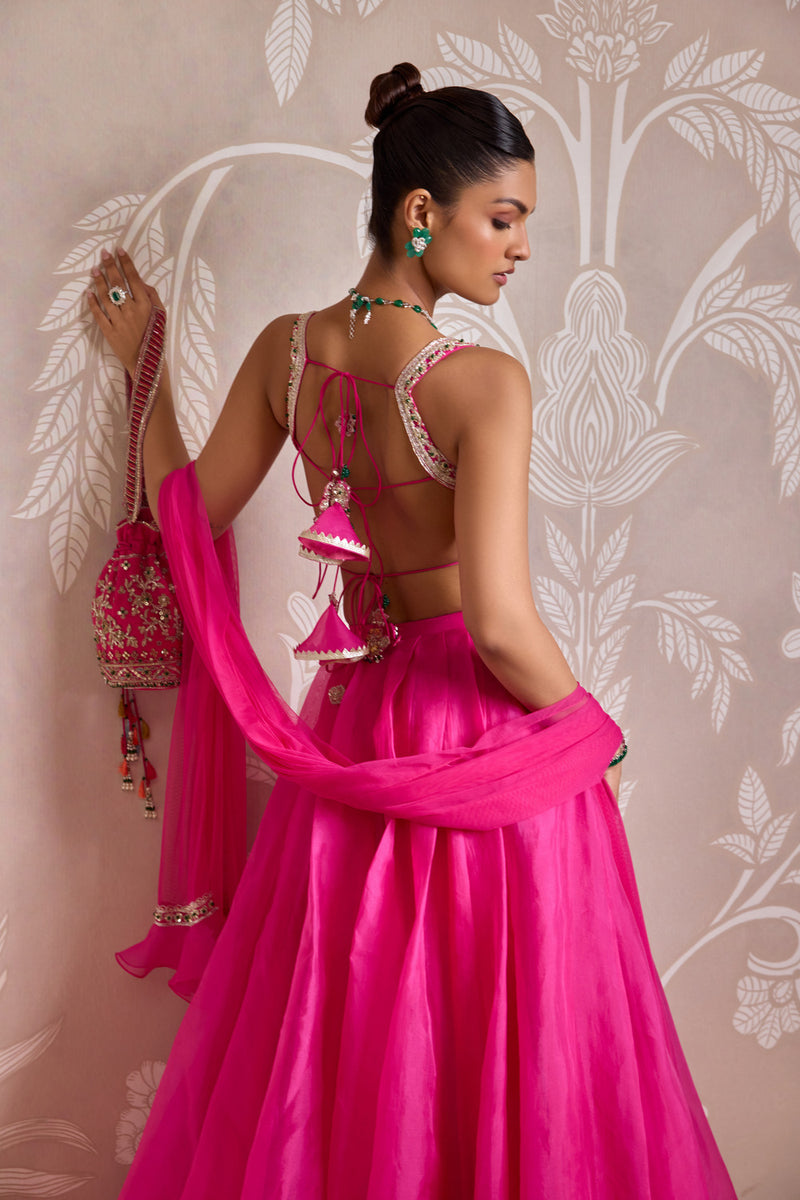 BRIGHT FUCSHIA LEHENGA SET