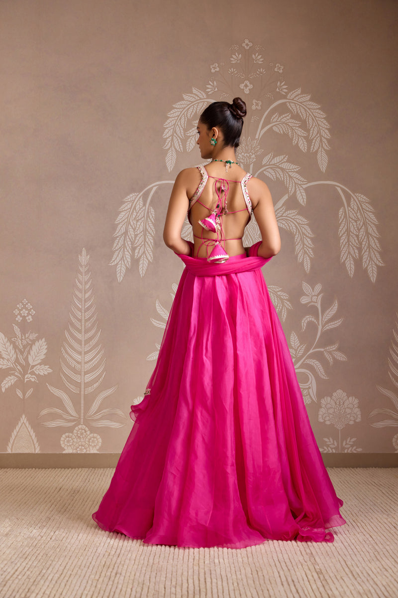 BRIGHT FUCSHIA LEHENGA SET
