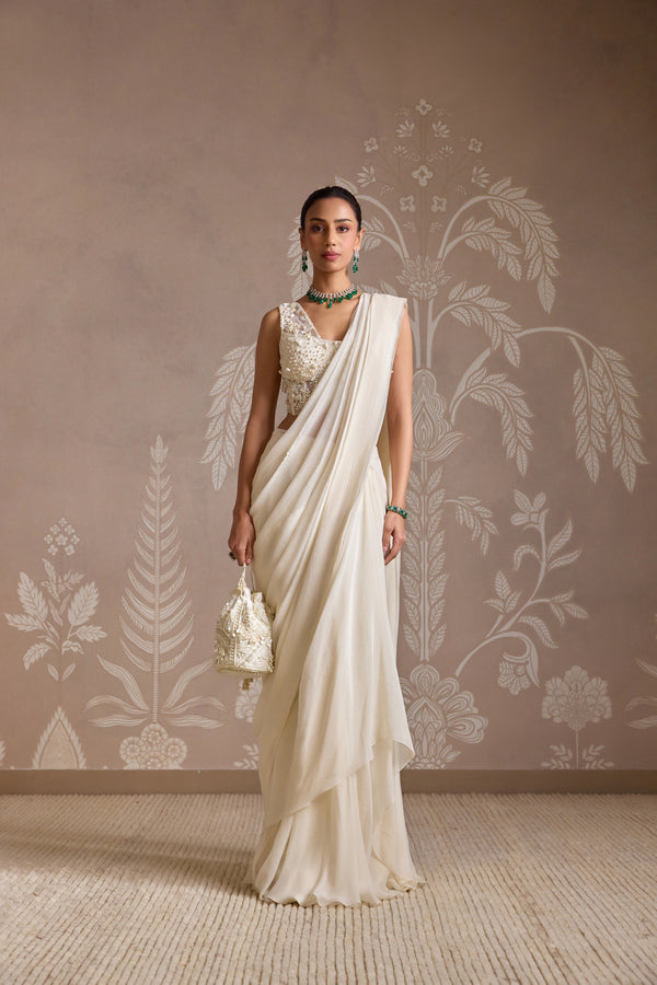 IVORY SAREE SET