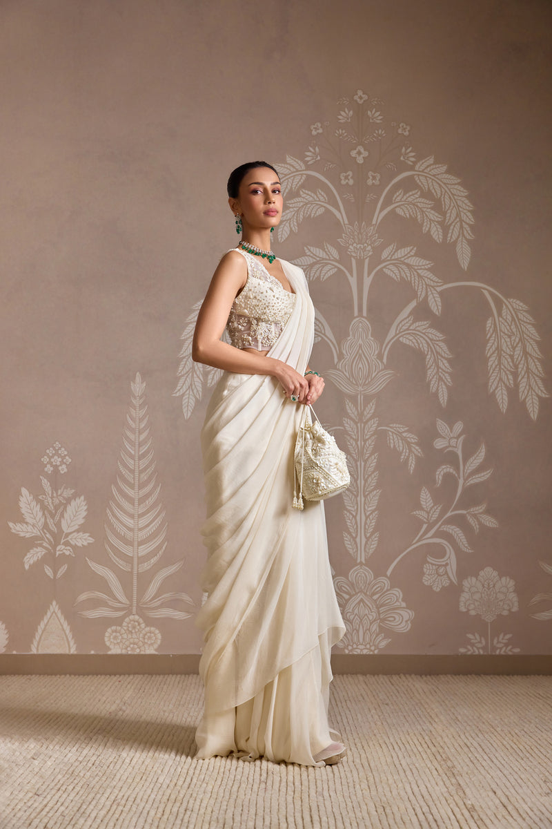 IVORY SAREE SET